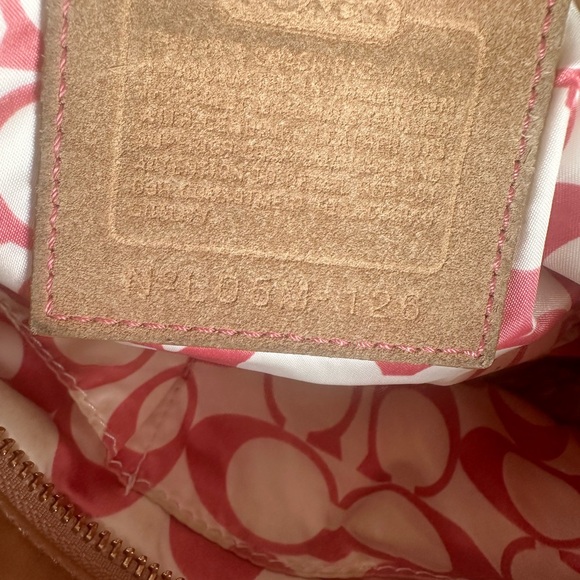 Used COACH LO6M-126 mini tan fabric leather purse handbag - Picture 3 of 7